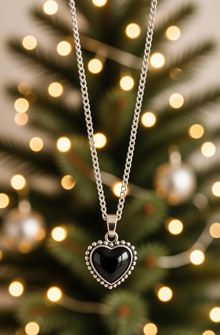 13. Black Agate "Sweet Love" Necklace