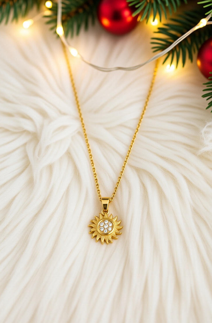 31. Sun Flower Round Coin Necklace