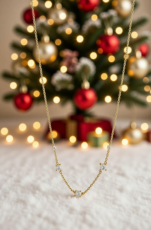 1. S925 Sterling Silver 18K Gold Zircon Pendant Necklace