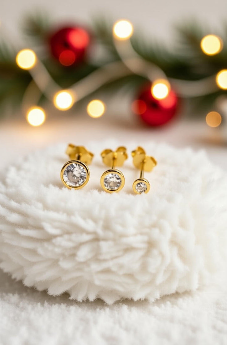 17. 3PCS/set 925 Sterling Silver Zircon Stud Earring