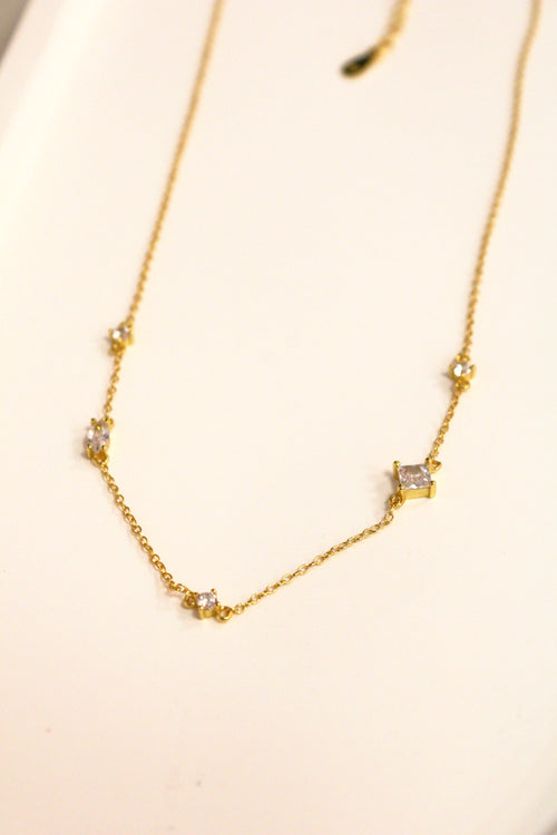 1. S925 Sterling Silver 18K Gold Zircon Pendant Necklace