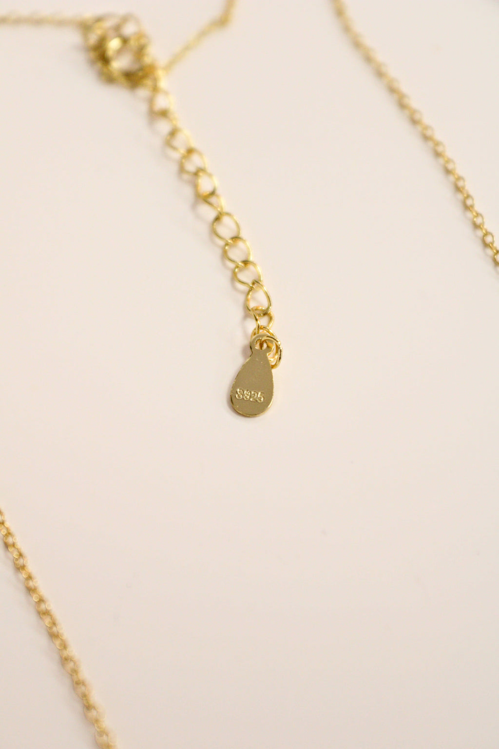 1. S925 Sterling Silver 18K Gold Zircon Pendant Necklace