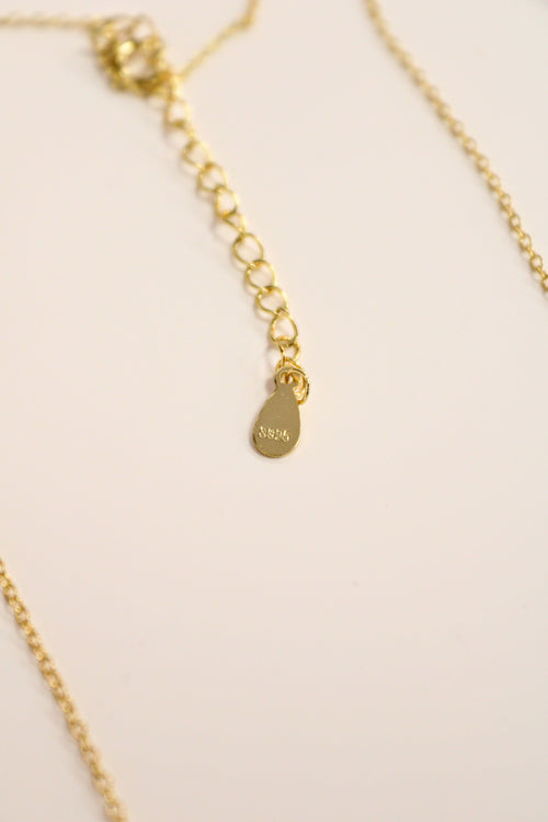 1. S925 Sterling Silver 18K Gold Zircon Pendant Necklace