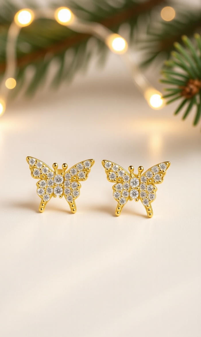 27. Crystals Butterfly Stud Earrings