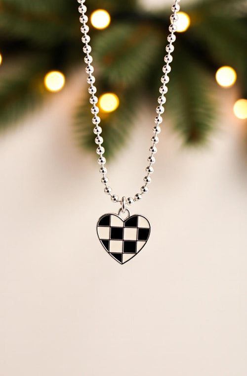 12. Enamel Heart Shape Chain Pendant Necklace
