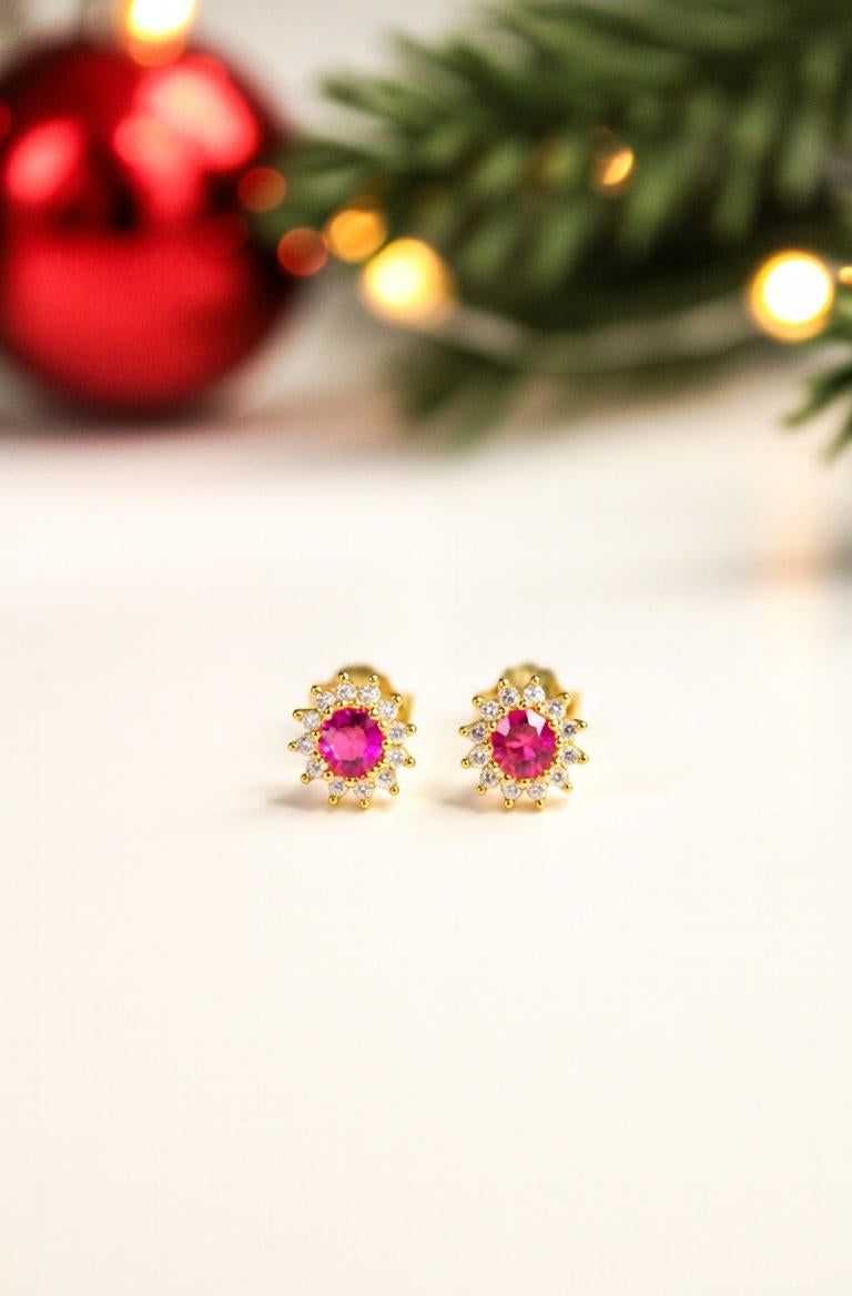 20. S925 sterling silver all-match mini coloured diamond piercing stud earrings