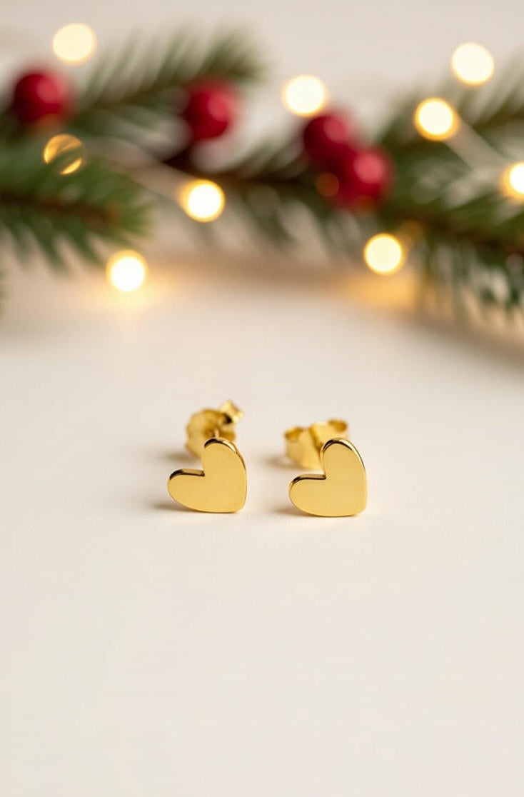 22. Mini Heart Glossy Stud Earrings