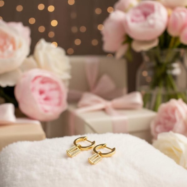 Luxury Diamond Blade Shape Earrings
