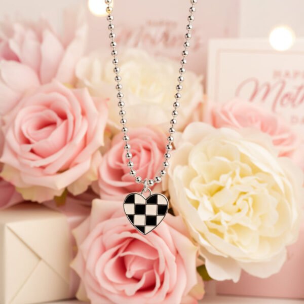 Enamel Heart Shape Chain Pendant Necklace