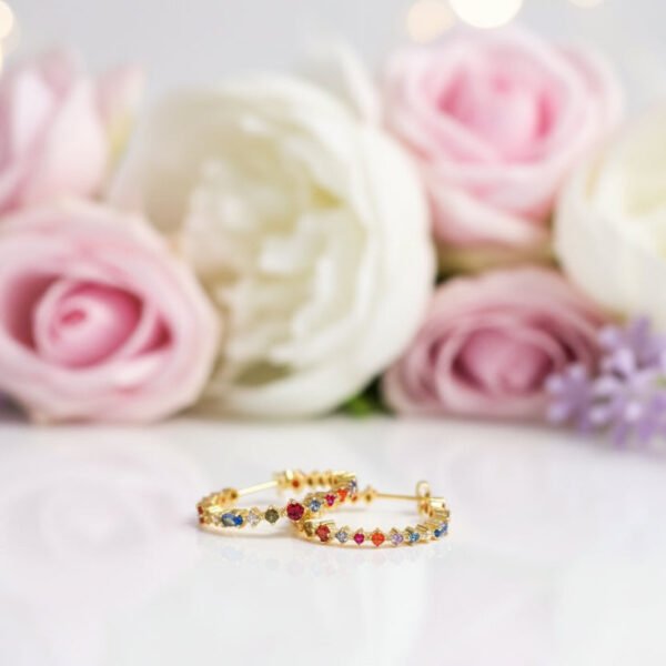 Colourful Diamond Stud Earrings