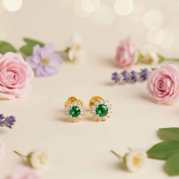 S925 Sterling Silver Mini Coloured Diamond Stud Earrings