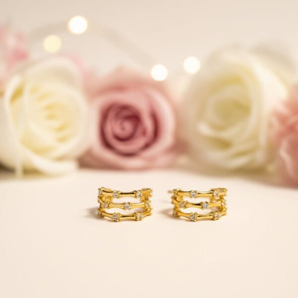 Triple Layer C Shaped Earrings